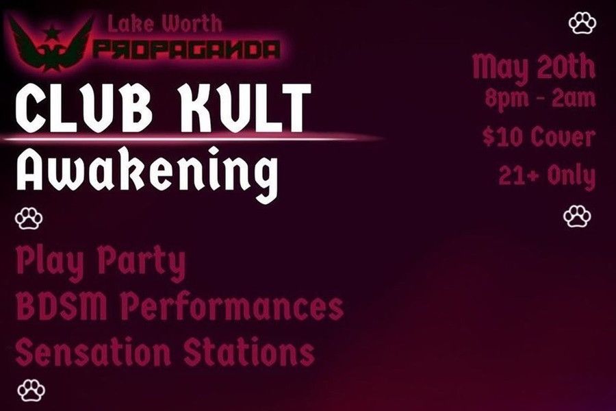  You guys ready for this one?! Club Kult’s next event: Awakening! May 20th at @propagandalakeworth 8pm-2am. <br> <br>We are so excited to see faces from the last event and new ones as well! RSVP on fetlife ? <br> <br>#bdsmsubmissive #shibari #bondage #impactplayer #bdsmroleplay #bdsmcommunityandlifestyle #kink #kinky #bdsmevent 