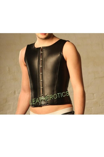 Buy Overbust Steel Boned Leather Mens Corset | Leatherotics US