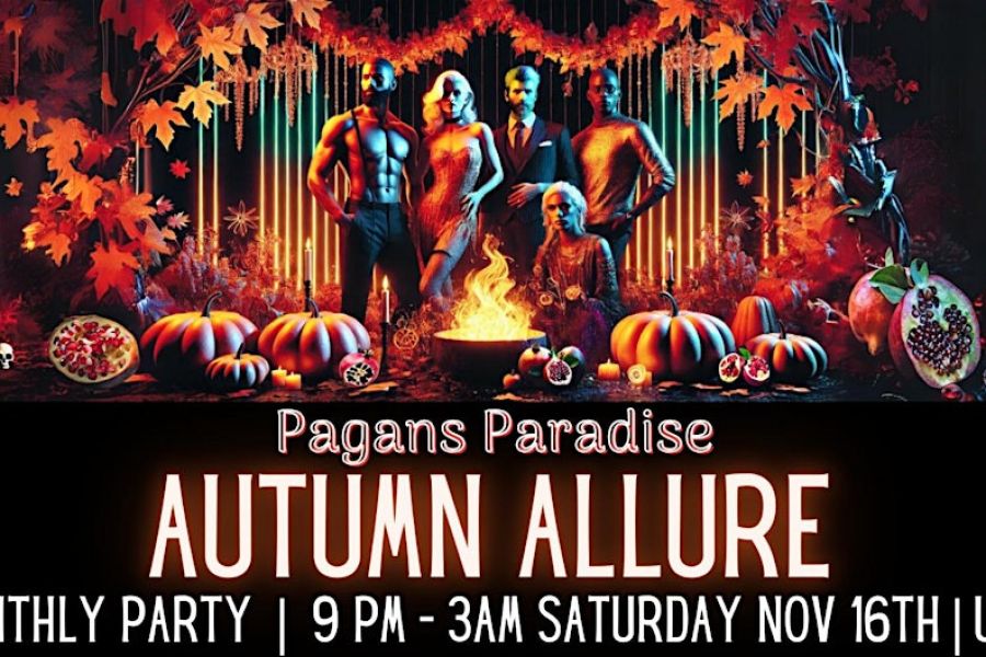  Pagans Paradise Autumn Allure: A Kink-tastic Affair <br> <br>Join us for an alluring evening as we celebrate the seductive season of autumn and the mythical return of Persephone to Hades! <br> <br>"Autumn Allure: A Kink-tastic Affair" invites you to step into a world where the beauty of fall blends with ancient mythology and tantalizing desires. As the leaves turn golden and the air grows crisp, indulge in the enchanting tale of Persephone's return to the underworld with a night filled with myth, magic, and sensuality. <br> <br>Immerse yourself in an atmosphere where the rich hues of autumn meet the mysterious allure of ancient lore. From the moment you enter, each corner will whisper tales of love, desire, and power. Whether drawn to autumn's fiery passion or the enigmatic charm of the underworld, this event offers the perfect space to explore your fantasies and connect with like-minded souls. Don’t miss this unforgettable celebration of the season and the timeless legend of Persephone and Hades! <br> <br>Activities and Scenes Include (Non Sexual): <br> <br>Opening Circle & Social Time <br>Live demonstration, performances & scenes <br>Multiple experience rooms & expanded space <br>Multiple ceiling hard-points, benches and X's <br>Free party fun time and so much more... <br>Dress Code: <br> <br>Theme examples - Greek/Roman Mythology, Ethereal, Magical, Fall/Autumn, Underworld, Ancient, Hadestown etc <br> <br>We encourage everyone to dress in theme with other options being kink gear, fet wear, leather, latex, sexy attire and cocktail lounge wear. Do not wear street clothing, workout attire, jeans or casual wear, remember this is a party dress to impress in either sexy or fun ways. (You can be turned away at the door if you do not put in effort) <br> <br>What to Bring: <br> <br>BYOB/BYOT (Your favorite beverages & toys/tools) <br>Tips for performers $$$ <br>Open, curious minds <br>Cost - Early Bird $30, Tier 1 $40, Tier 2 $50, Tier 3 $60, At Door $80 <br> <br>(no refunds, if you cannot make it feel free to sell/donate ticket) <br> <br>Doors close at 10 PM, Please arrive by 9:30pm, opening circle and consent talk at 10pm. Performance at 10:15pm (Don't miss out on it!). (First timers must come by 9:30pm for consent talk) <br> <br>Independent Vendors (Bring cash and/or have venmo/cashapp ready to go) <br> <br>Special Herbal Vendor Pretty Tokers will be present at the event. For more info on Pretty Tokers check out instagram.com/prettytokers.official <br>Chapina Love Shop owner Jennifer Monzon an Intimates Designer will be offering her handcrafted goods. Follow Instagram/ChapinaLoveShop <br>This event is perfect for all experience levels and we encourage all to party to their level of comfort and risk profile. <br> <br>21+ age to join. BYOB/BYOT <br> <br>Want to see who's going, match, chat, and meet the community? Plura app https://plra.io/m/ppautumnallurenov16?r=dominuseros143 <br> <br>NOTE: We encourage everyone to have an open mind in that this is a fun experience, all consent-based that welcomes all to explore and try new things. We also review community agreements and expectations for behavior to ensure the safest possible spaces for exploration. We will also review the dynamics of how to engage at our event. <br> <br>Any questions or concerns email PagansParadiseNYC@gmail.com <br> <br>Join our newsletters @: <br> <br>PagansParadise.com <br> <br>DaddyRetreat.com 